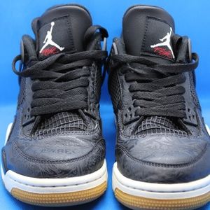 Jordan 4 Retro Laser 30th Anniversary Black/White-gum 5.5Y/Women's 7Y